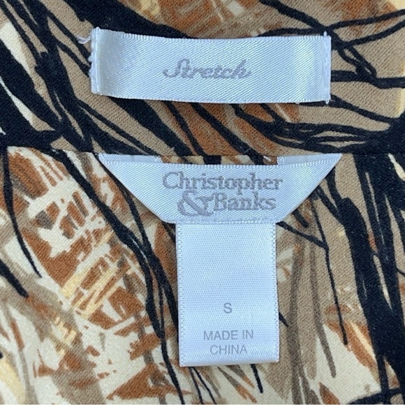 SMALL VINTAGE CHRISTOPHER AND BANKS CAMO BLAZER ZIP CLOSURE BEIGE WOMENS BROWN - Picture 8 of 10